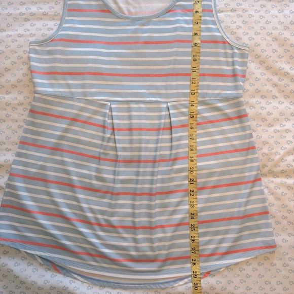 New Lands' End Sport Striped Womens Activewear Large Tank Top in Blue and Orange - Picture 3 of 6
